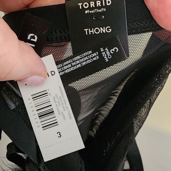 3X 22W 24W Black Marabou Flyaway Bralette Thong Set Lingerie 50s Pinup Sheer NWT - Picture 10 of 11